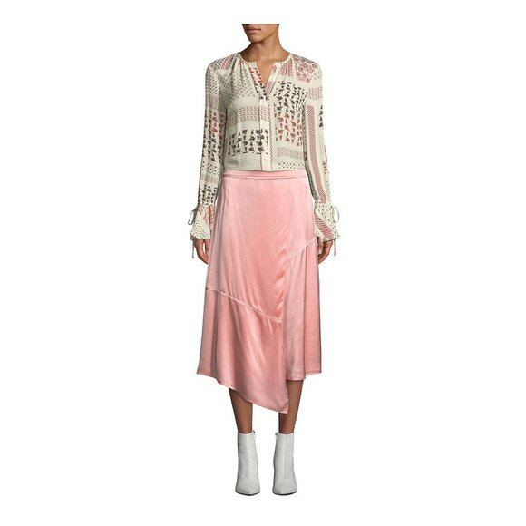 3.1 Phillip Lim Coral Peach Asymmetric Hem Skirt 6
